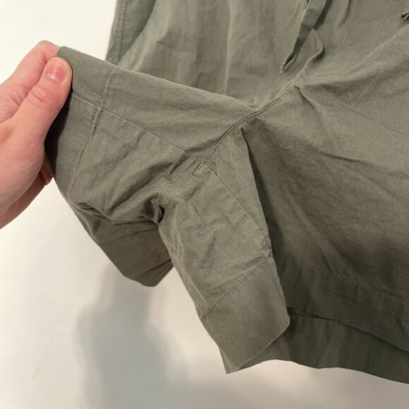 ANN TAYLOR LOFT Olive Green High Rise Drawstring Cotton Pull On Paperbag Shorts - Picture 7 of 15